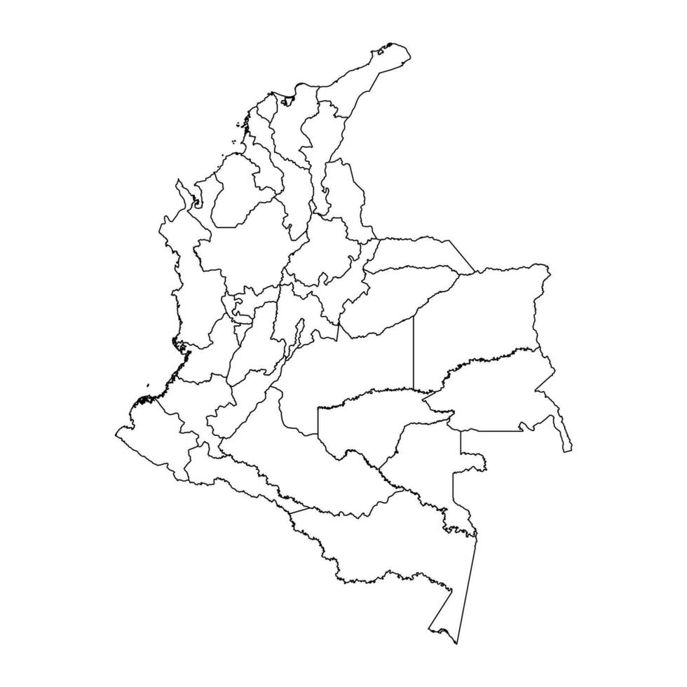 Colombia map with administrative divisions. vector