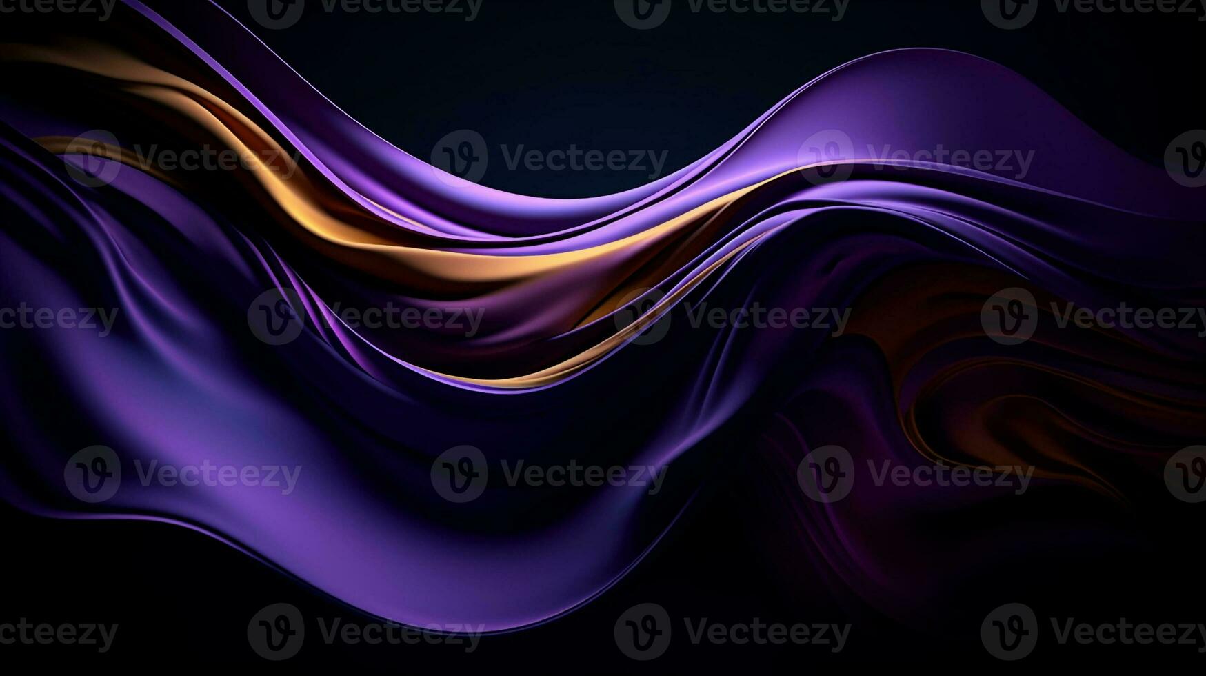 generative AI. Dynamic and flowing artwork backdrop with a sleek purple fabric blowing in the wind photo