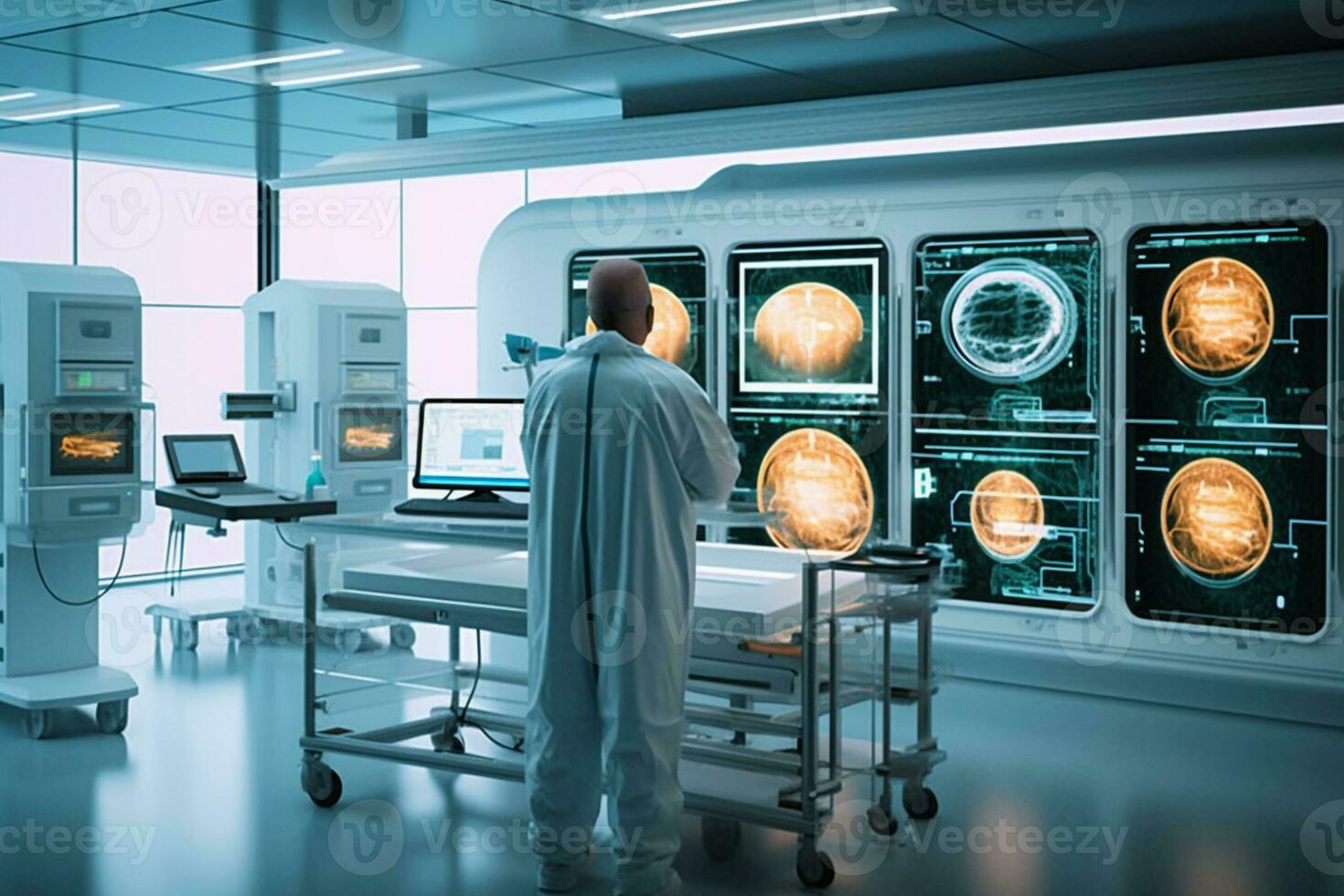 generative AI. Advanced Medical Screening Technology in Action at Laboratory photo