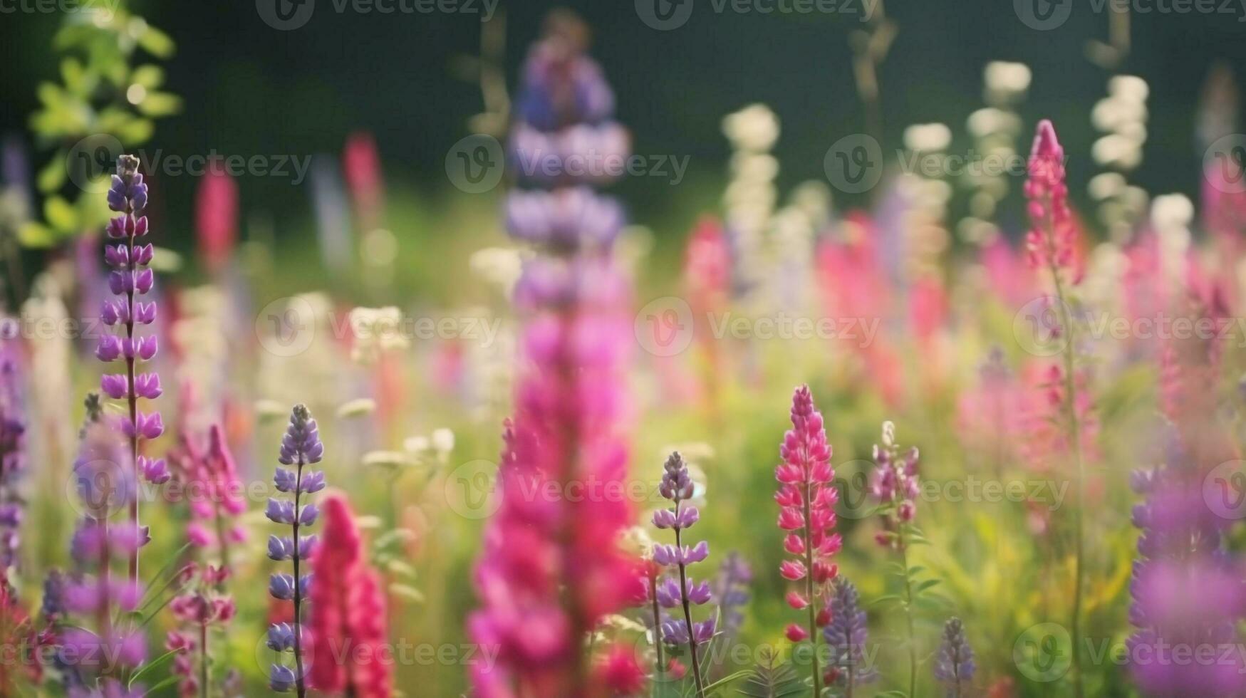 generative AI. Romantic Wildflower Bouquet A Stunning Array of Colorful Blossoms in a Whimsical Meadow. photo