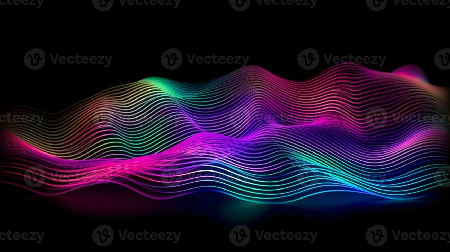 generative AI. Holographic Neon Fluid Waves - Mesmerizing Futuristic Energy in Motion photo