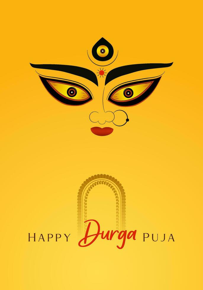happy Durga puja illustrations. Durga Face. Subh Navratri ,Goddess Maa Durga Face , Poster, Social Media Post, and Flyer Advertising, durga puja.Happy Durga Puja, Festival, Background, Template, vector