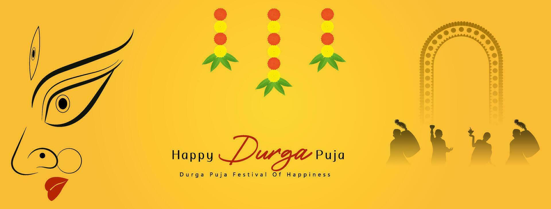 happy Durga puja illustrations. Durga Face. Subh Navratri ,Goddess Maa Durga Face , Poster, Social Media Post, and Flyer Advertising, durga puja.Happy Durga Puja, Festival, Background, Template, vector