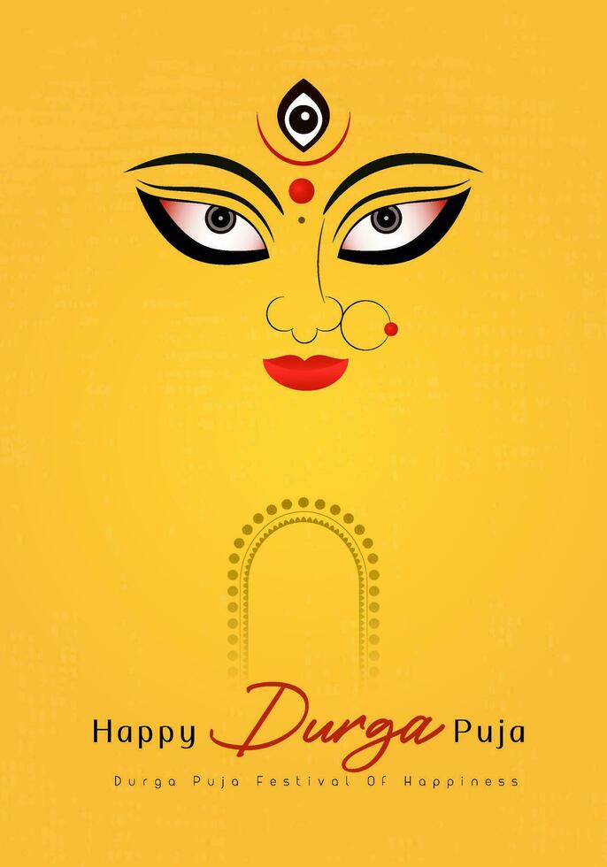 contento Durga puja ilustraciones. Durga rostro. subh navratri ,diosa maa Durga cara , póster, social medios de comunicación correo, y volantes publicidad, Durga puja.feliz Durga puya, festival, fondo, plantilla, vector