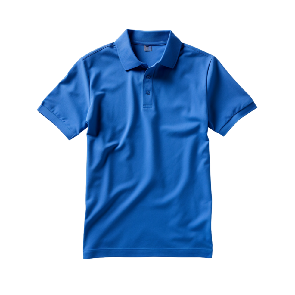 blu polo t camicia con collare ai generativo png