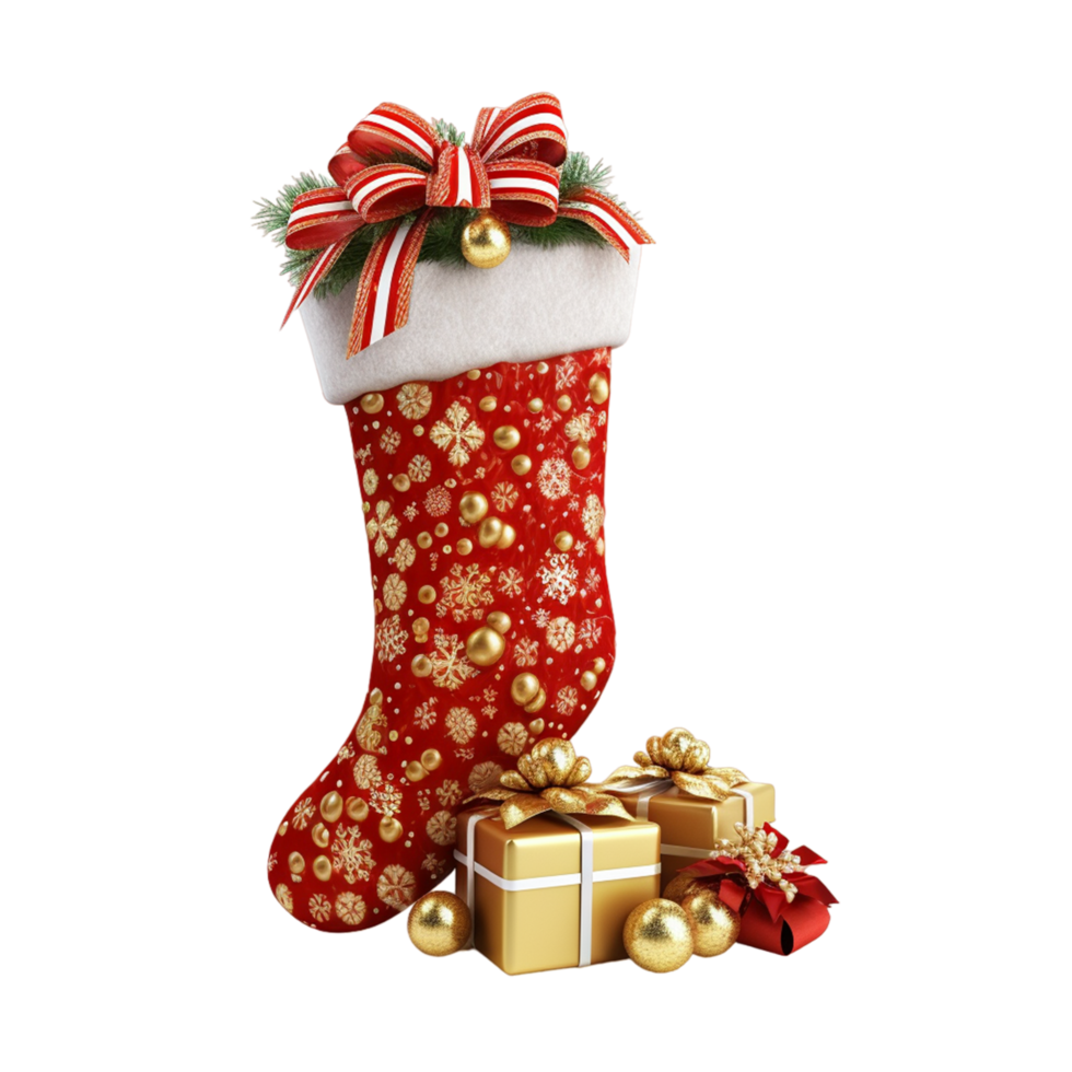 Christmas Stocking With Gifts Ai Generative 29199422 PNG christmas-stocking-with-gifts-ai-generative-29199422-png