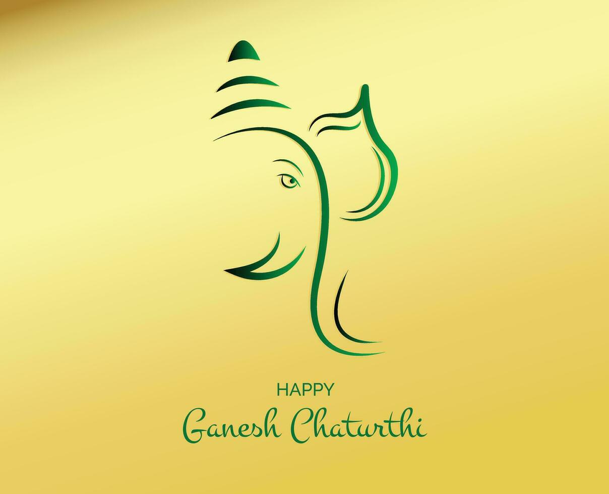 Happy Ganesh Chaturthi festival of India greeting card vector