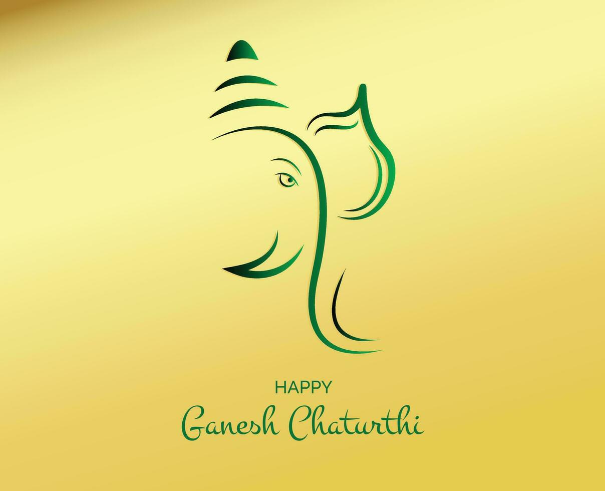 contento ganesh chaturthi festival de India saludo tarjeta vector