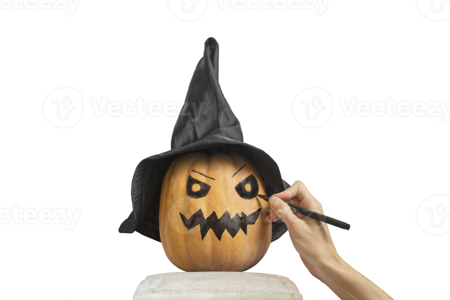 en train de préparer pour Halloween. La peinture citrouilles. jack o lanterne. Fait main png