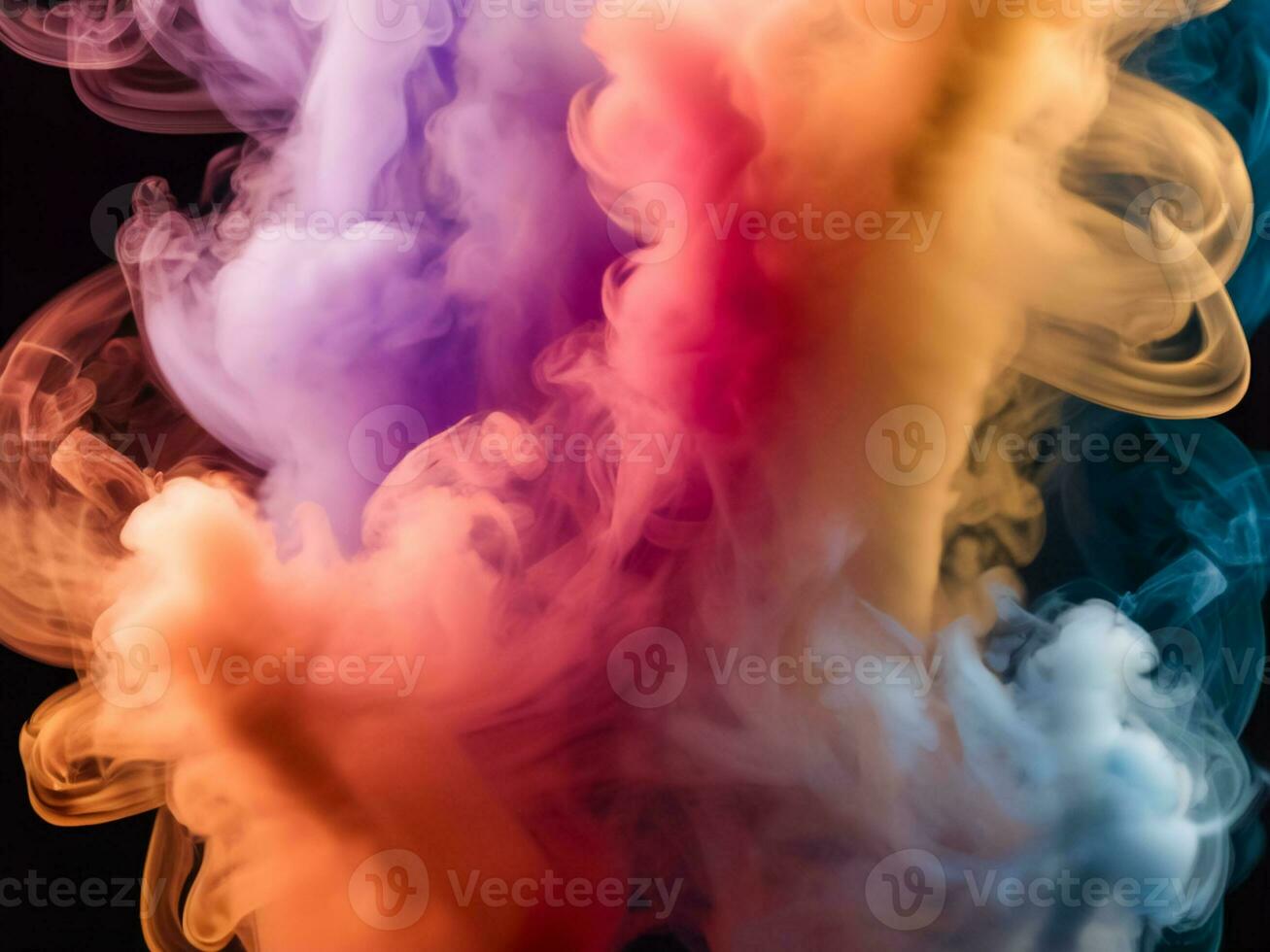 Streams of smoke of different colors photo