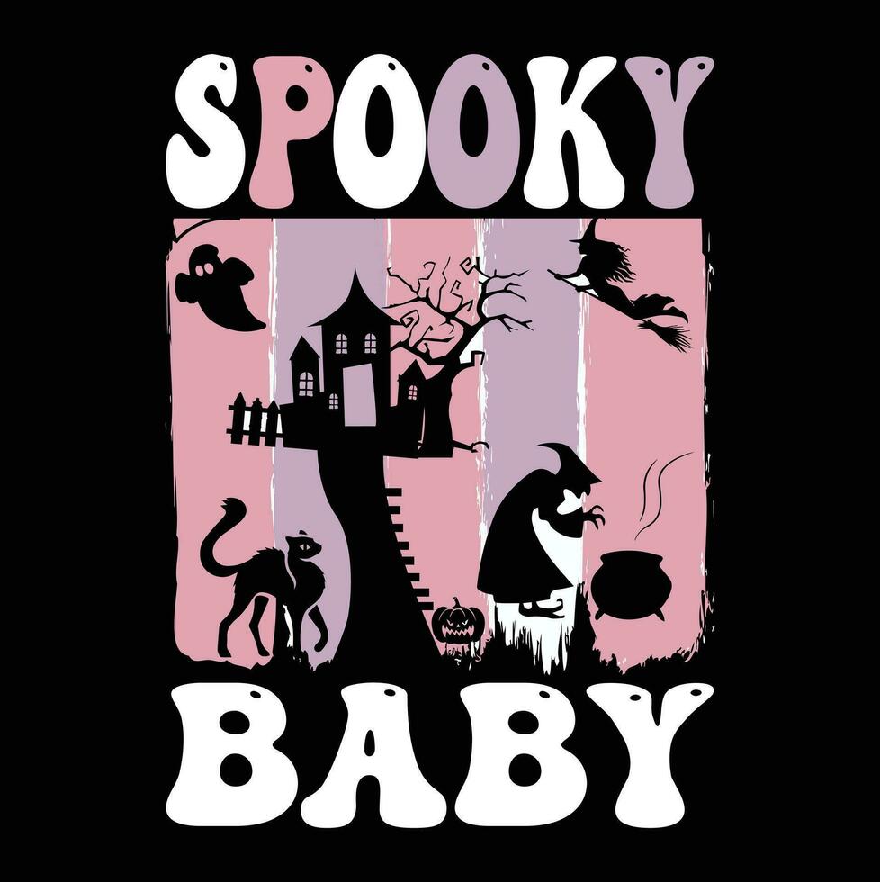 Halloween t-shirt design ,spooky t-shirt design vector