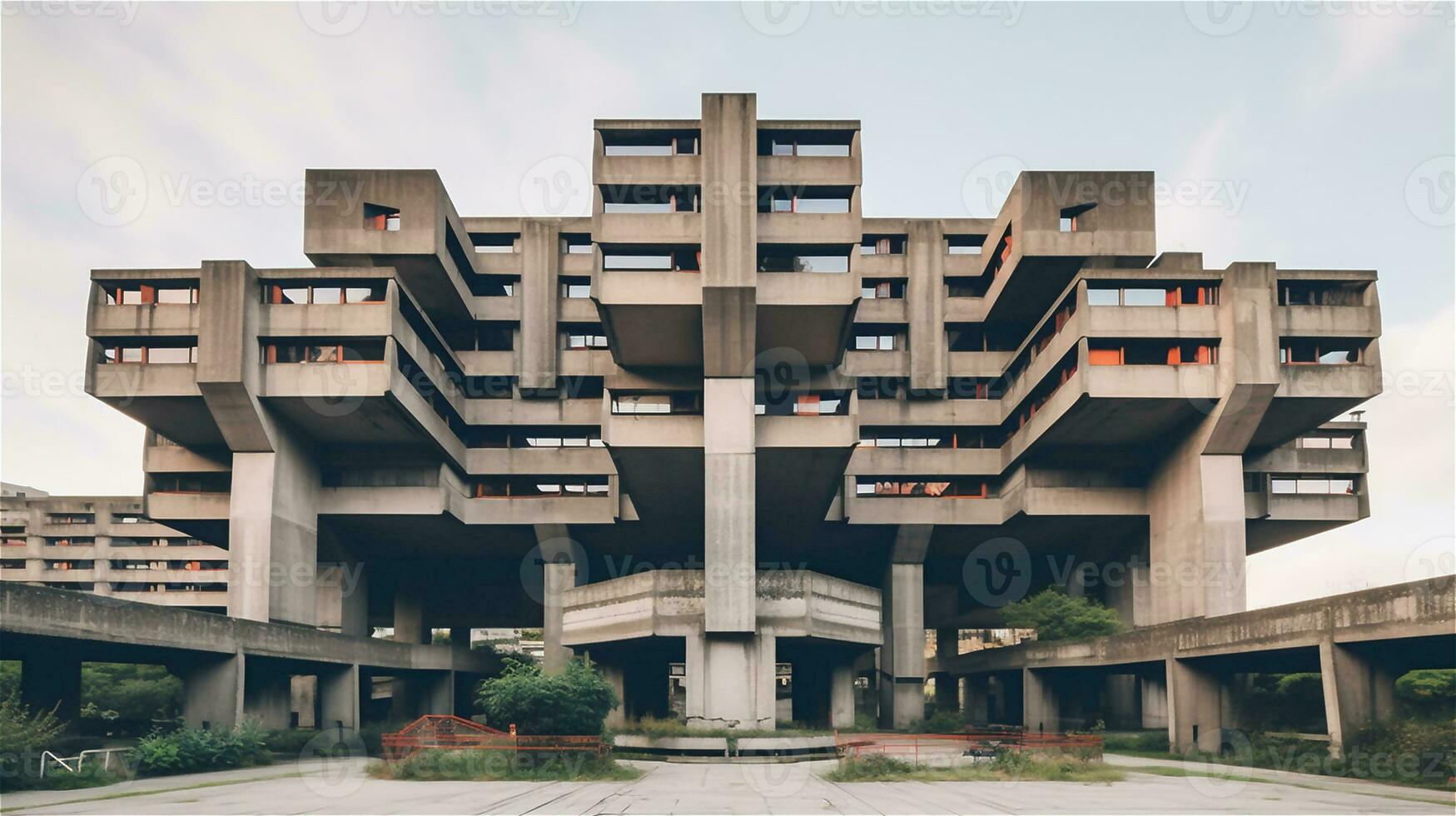 Generative AI, Monumental Brutalism A Towering Presence photo