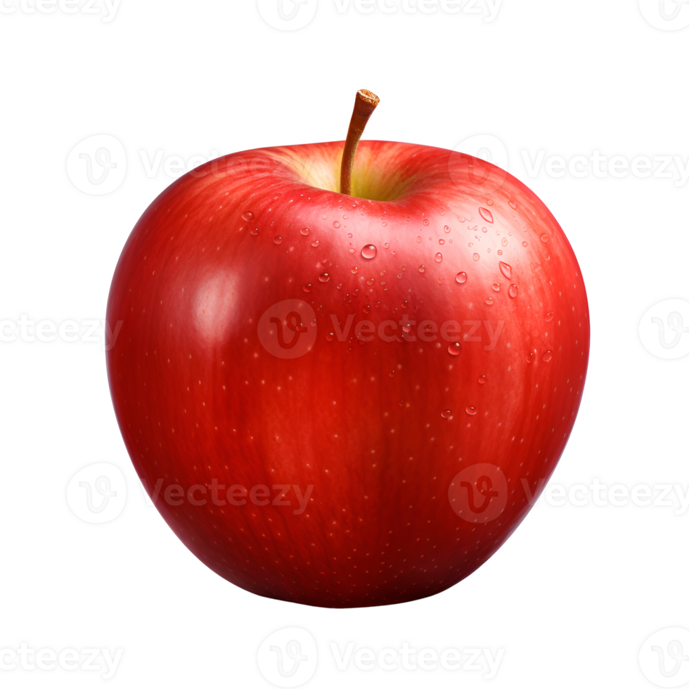Red Apple No Background Applicable to any Context Perfect for Print on Demand Merchandise AI Generated png