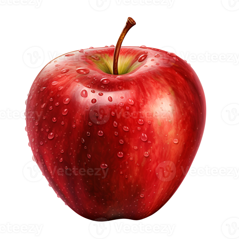 Red Apple No Background Applicable to any Context Perfect for Print on Demand Merchandise AI Generated png