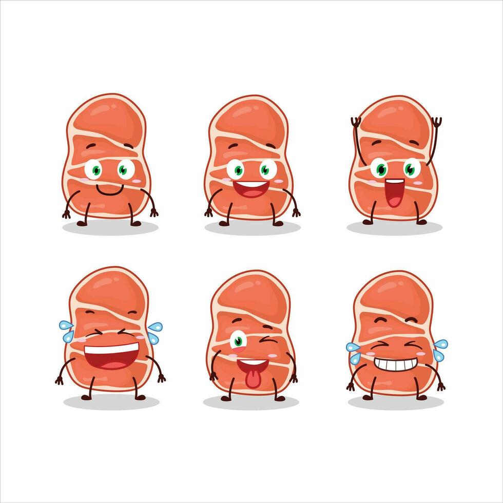 dibujos animados personaje de fumar Cerdo con sonrisa expresión vector