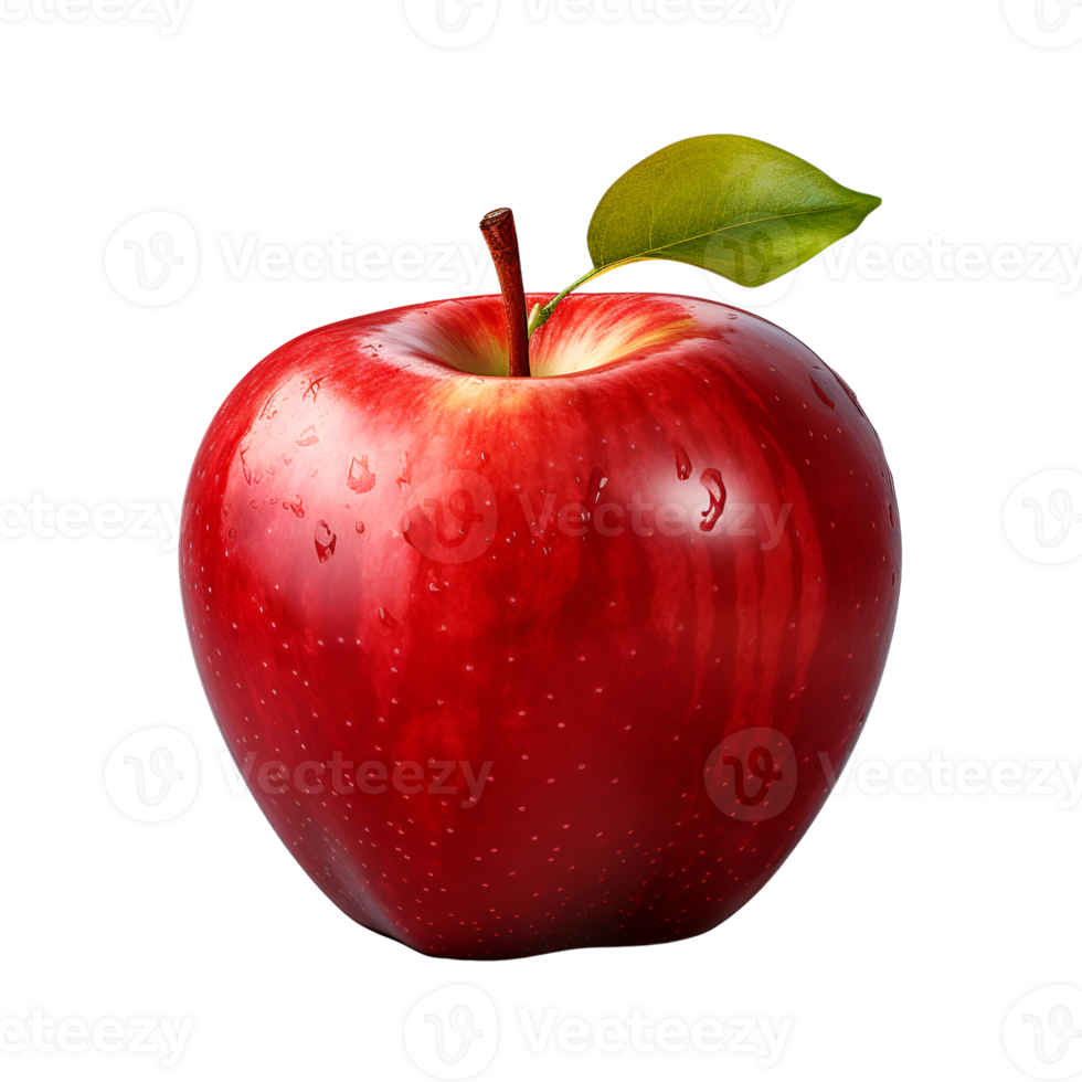 Red Apple No Background Applicable to any Context Perfect for Print on Demand Merchandise AI Generated png