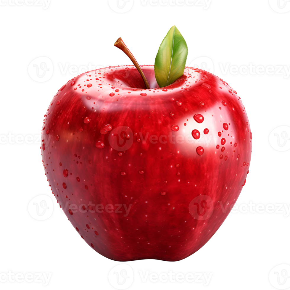 Red Apple No Background Applicable to any Context Perfect for Print on Demand Merchandise AI Generated png