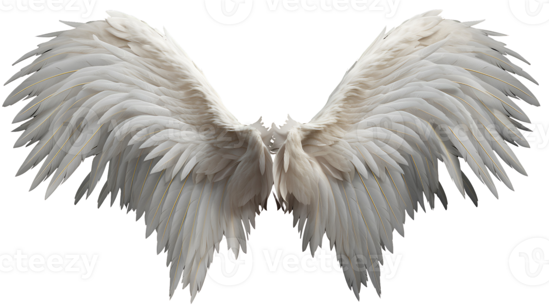 Realistic Style Angel's Wings No Background Perfect for Photograph Backdrop Ai Generated png