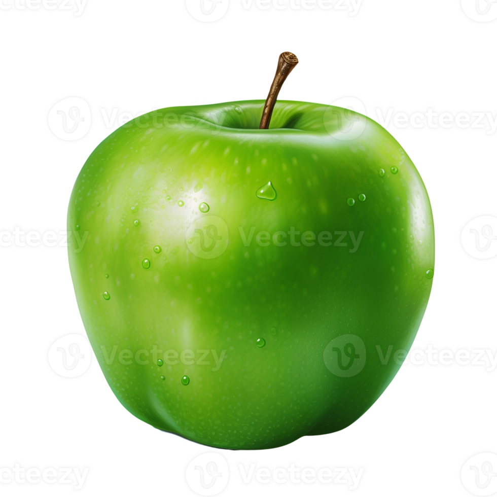 Fresh Green Apple No Background Applicable to any Context Perfect for Print on Demand Merchandise Ai Generated png