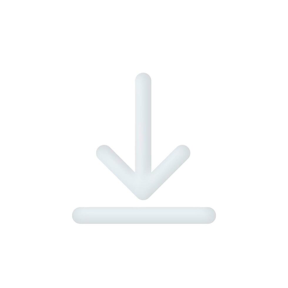 3d Realistic download button vector illustration