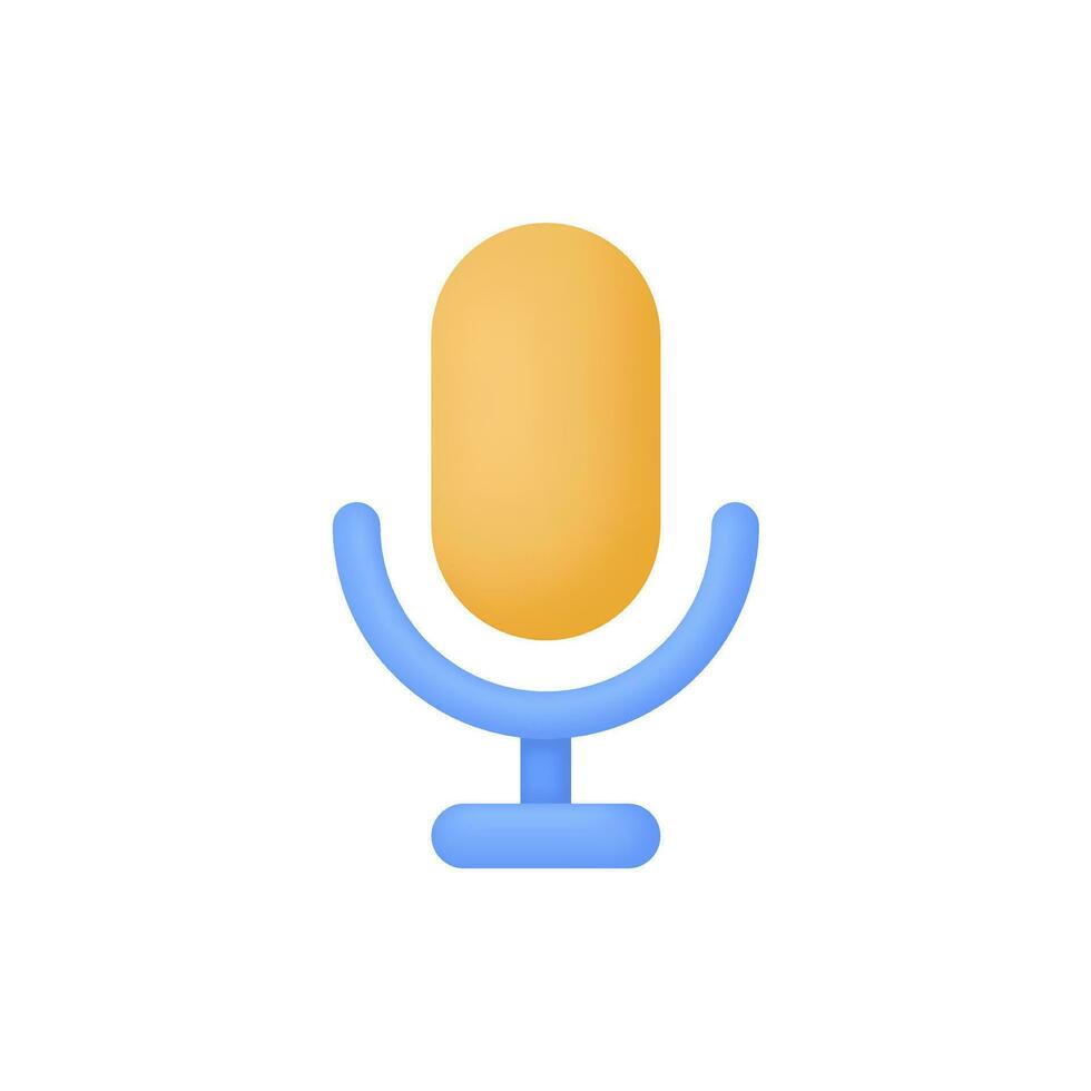 3d Realistic Microphone Icon vector illustration.