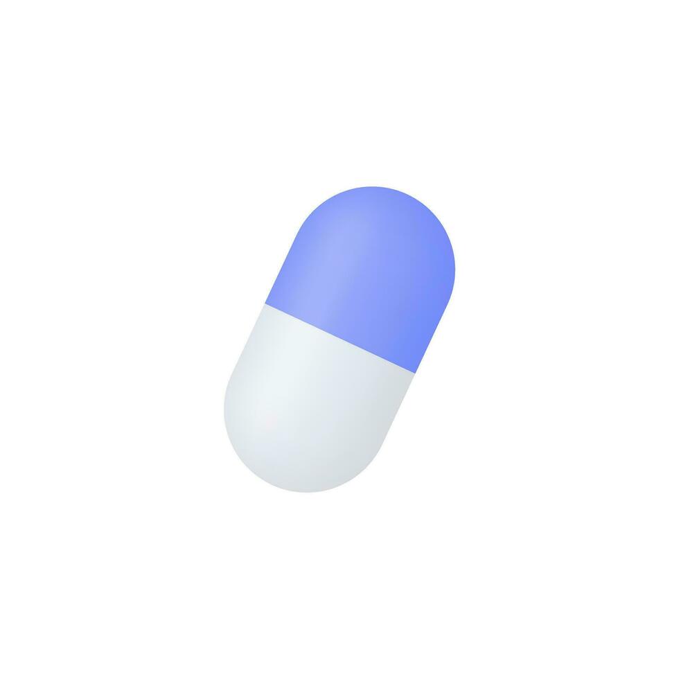 3d Realistic medicinal capsule vector illustration