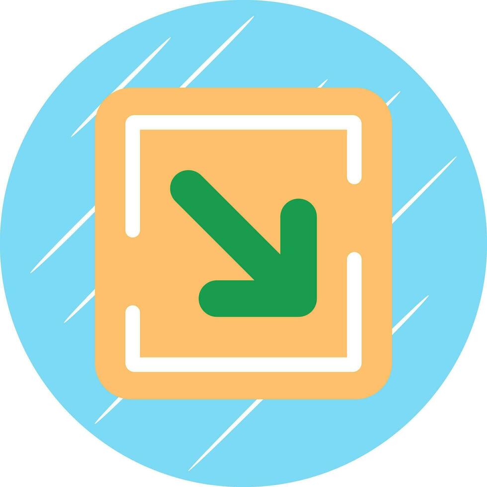 Down Right Arrow Vector Icon Design