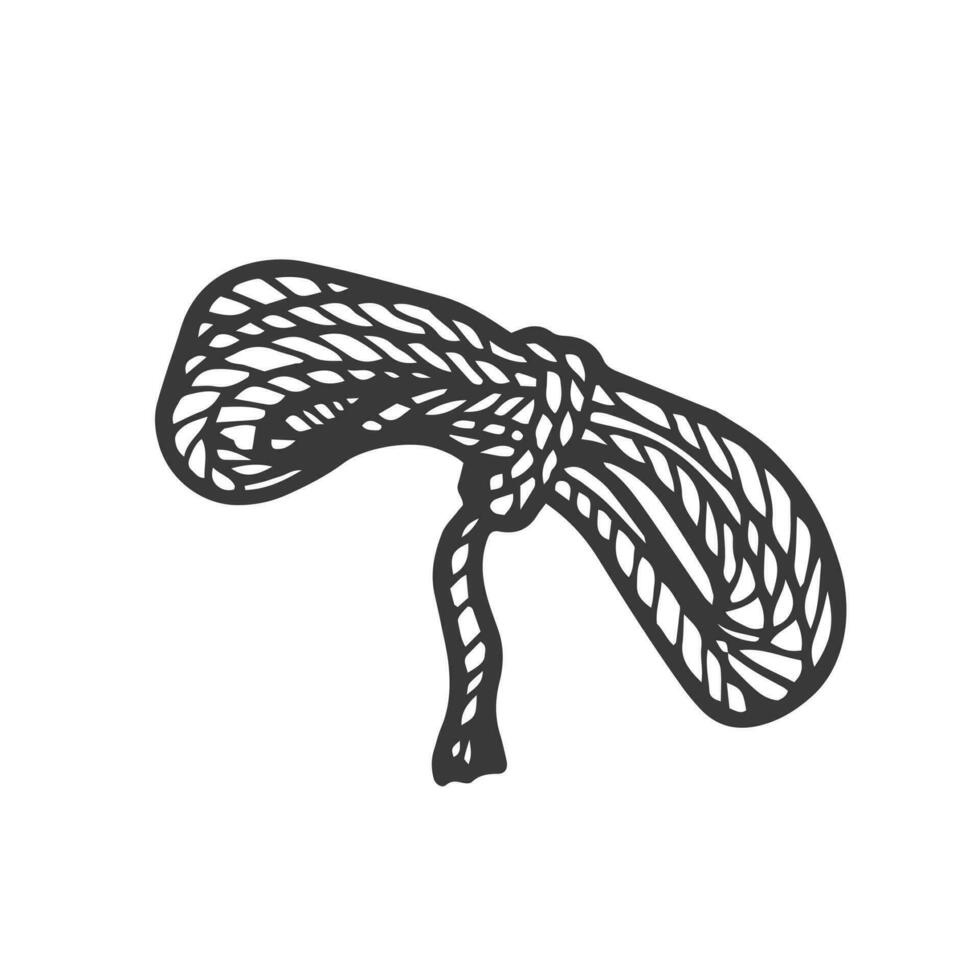 Hand drawn rope isolated on white background. One image of series Camping  time. Vector illustration 29201070 Vector Art at Vecteezy