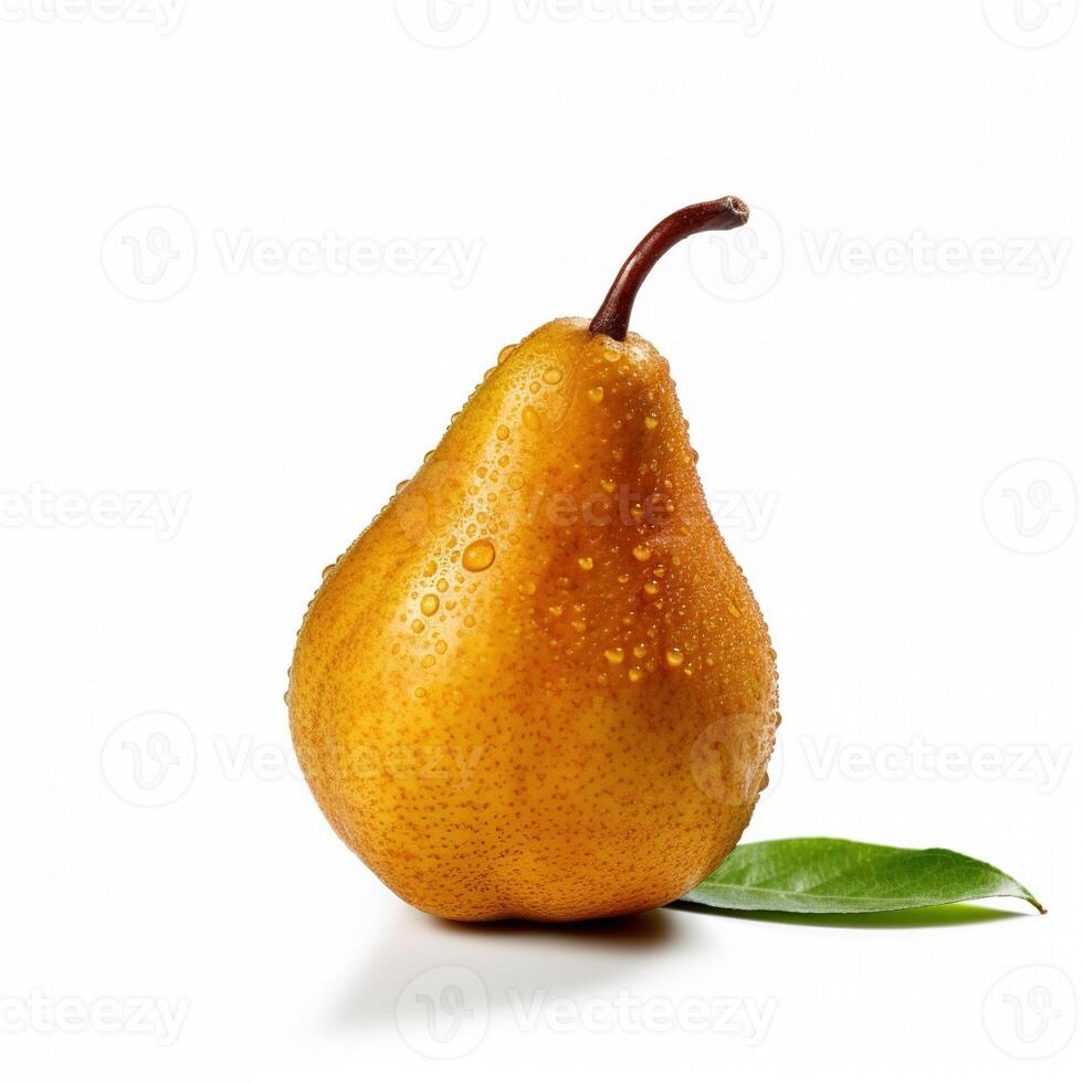 Pera Fruta en blanco antecedentes. generativo ai foto