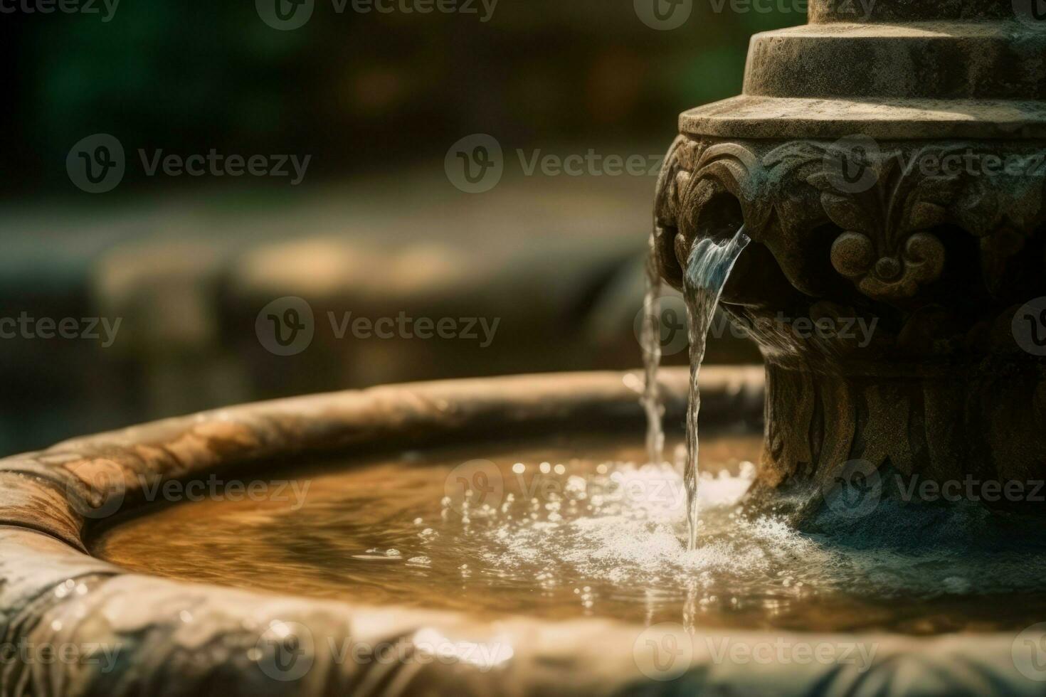 Park fountain water drops. Generate Ai photo