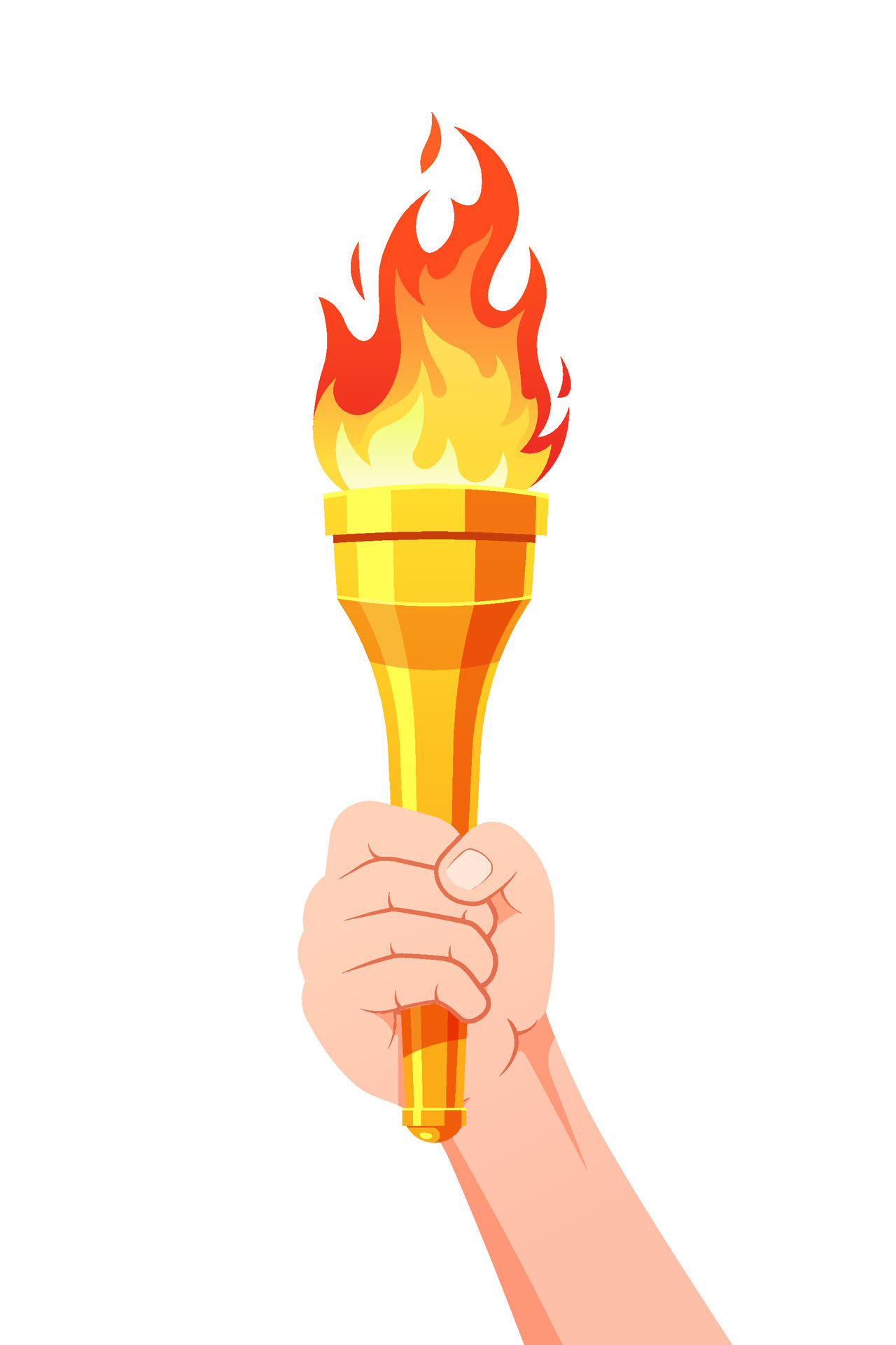 Hand holding golden torch with Flame vector 29201206 Vector Art at Vecteezy