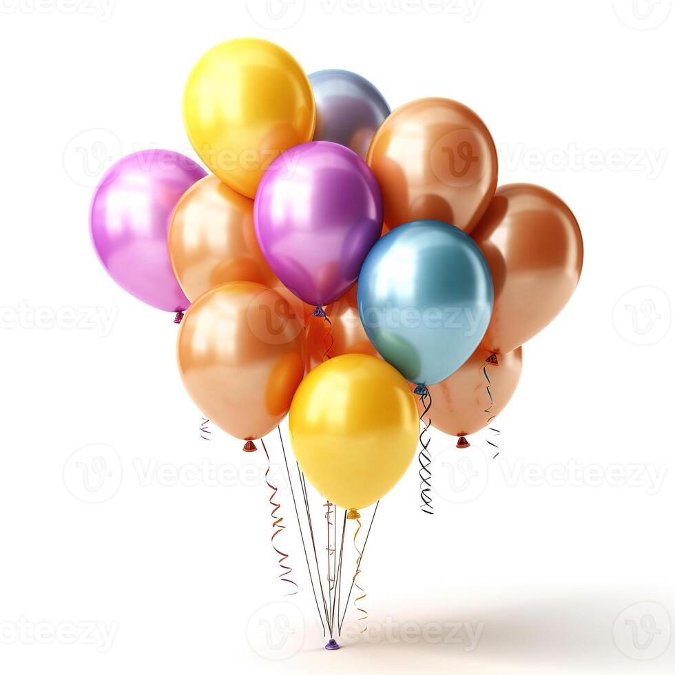 Balloons on white background. photo