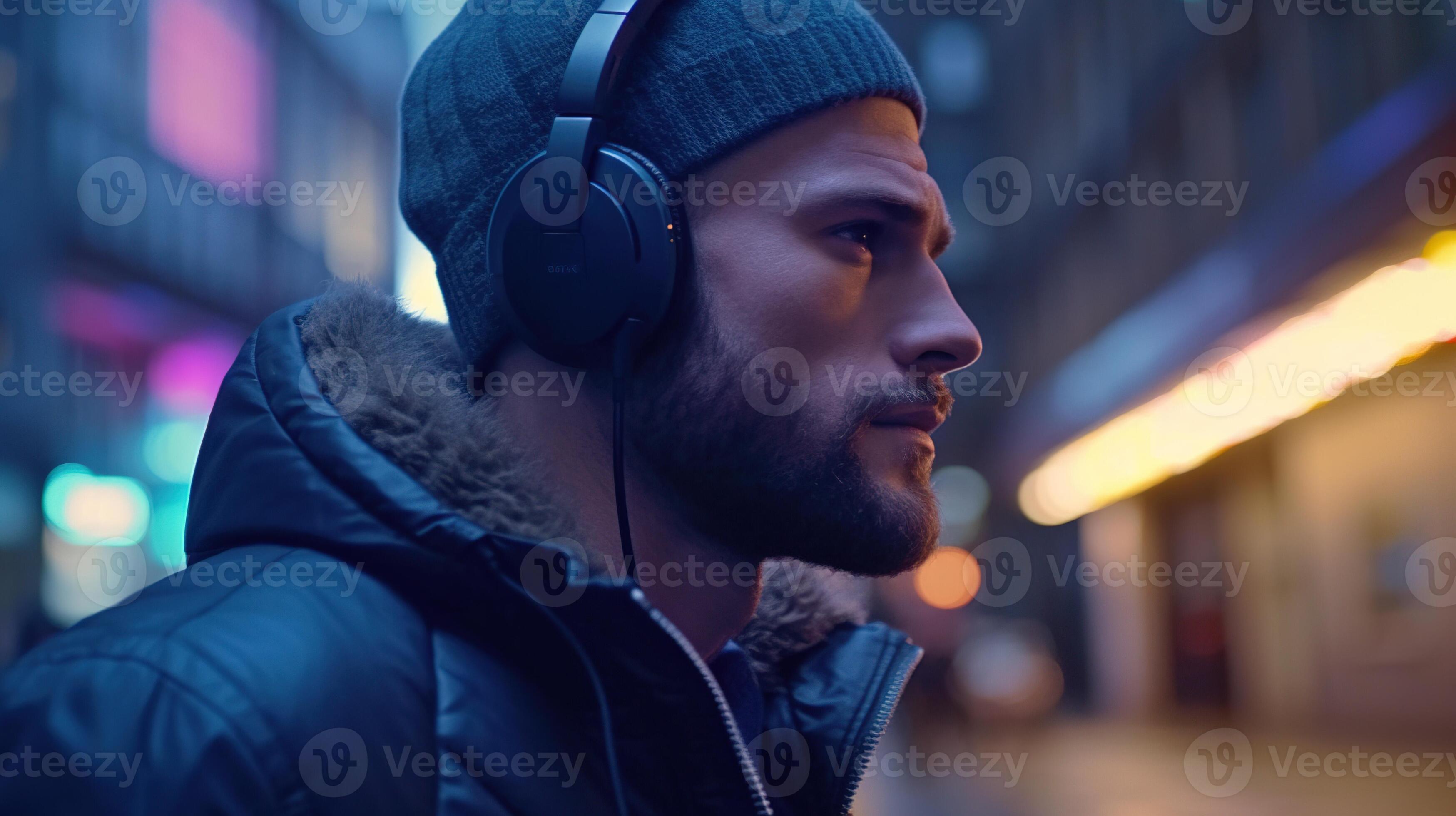 Man with headphone. Generative AI 29201314 Stock Photo at Vecteezy