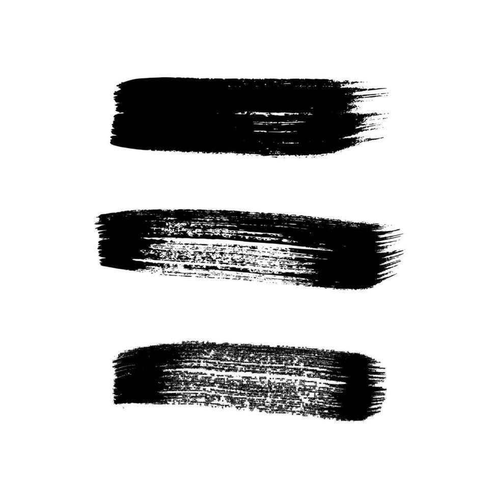 Black grunge brush strokes vector
