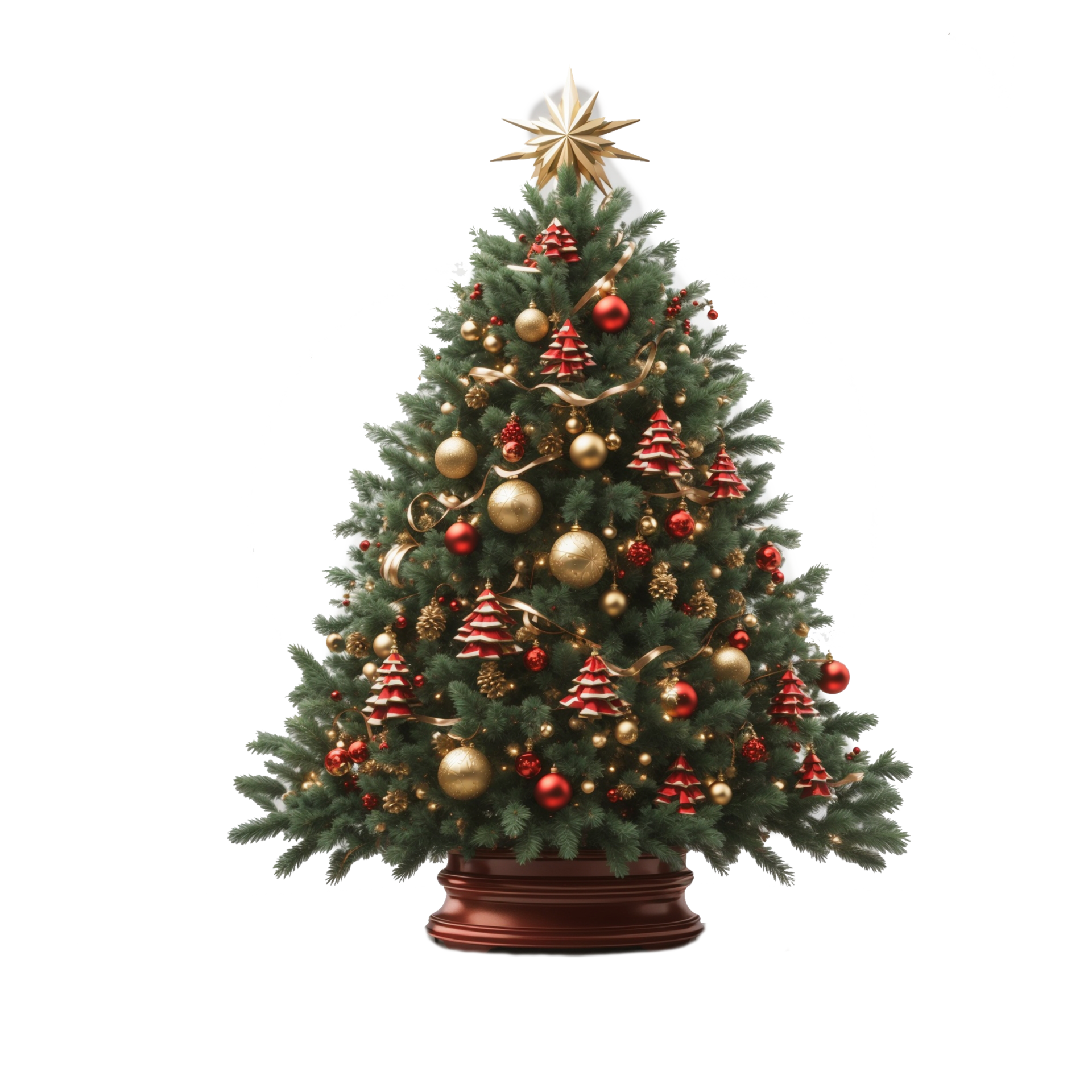 Simple Christmas tree on transparent background PNG AI Generative