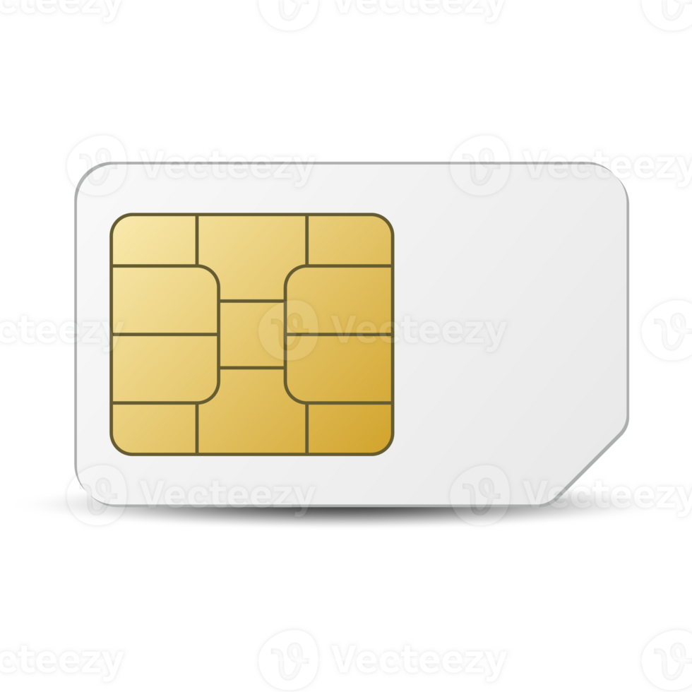 SIM Card Icon, Glossy And Shiny Realistic Mobile Phone SIM Card png