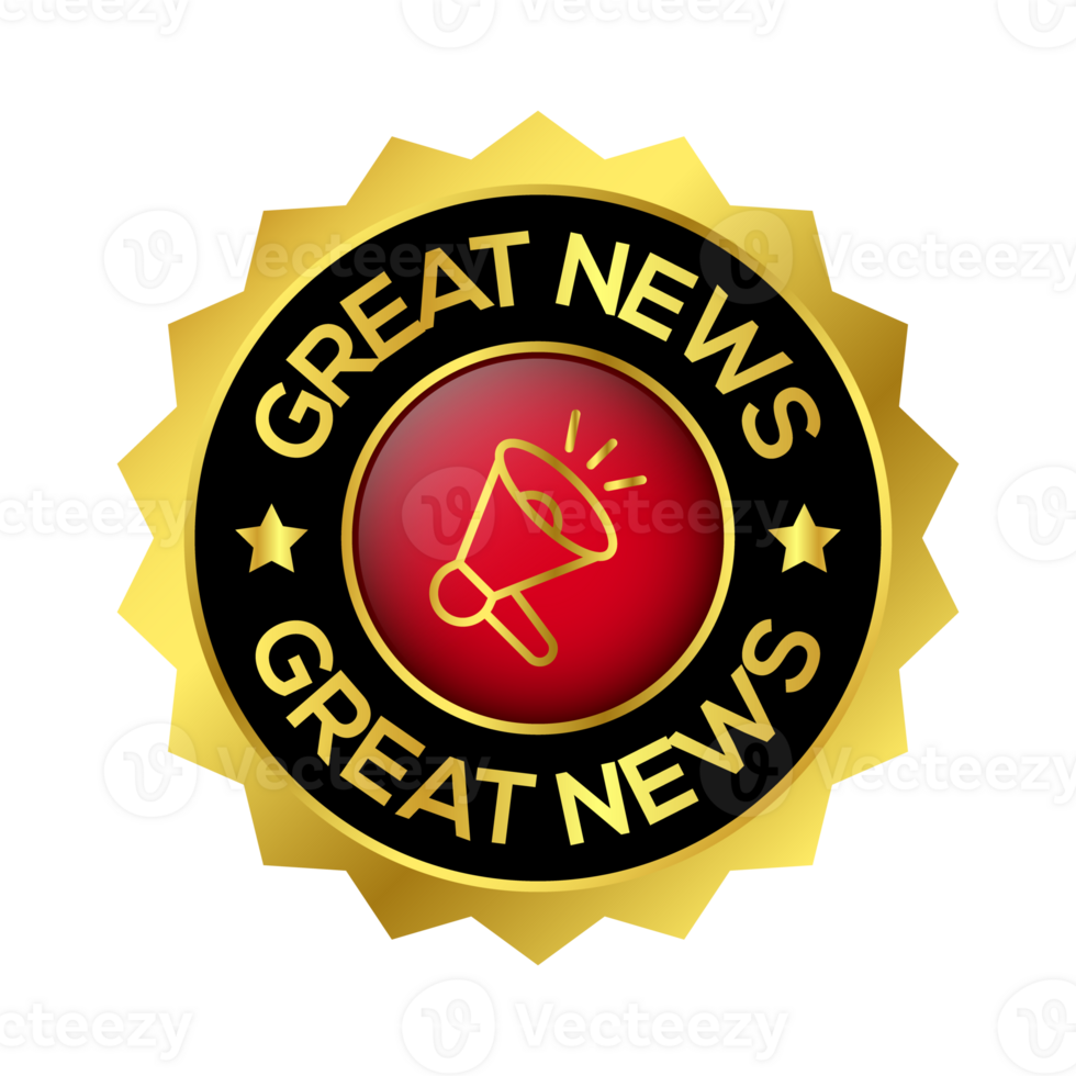 genial Noticias insignia, caucho estampilla, bandera, etiqueta, emblema, bueno Noticias etiqueta, emocionante Noticias bandera en plano estilo con lustroso y brillante reflexión, diseño elemento png