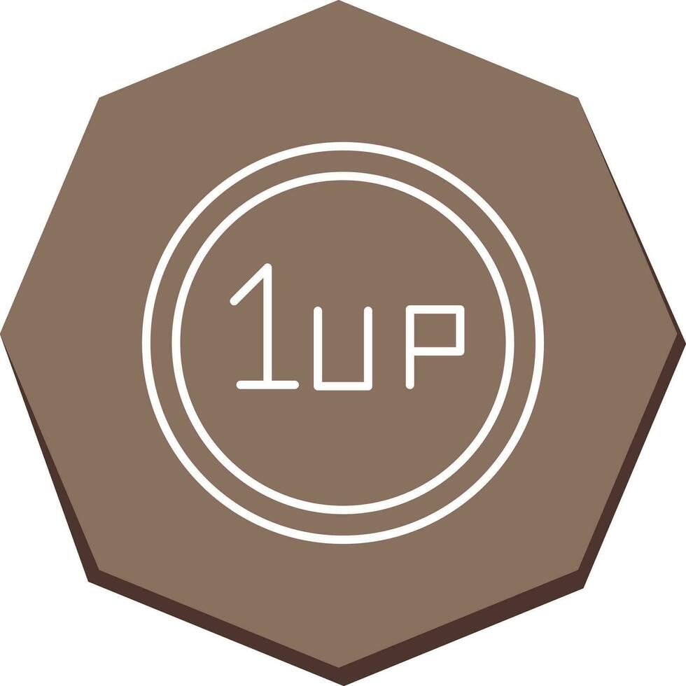 icono de vector único 1up