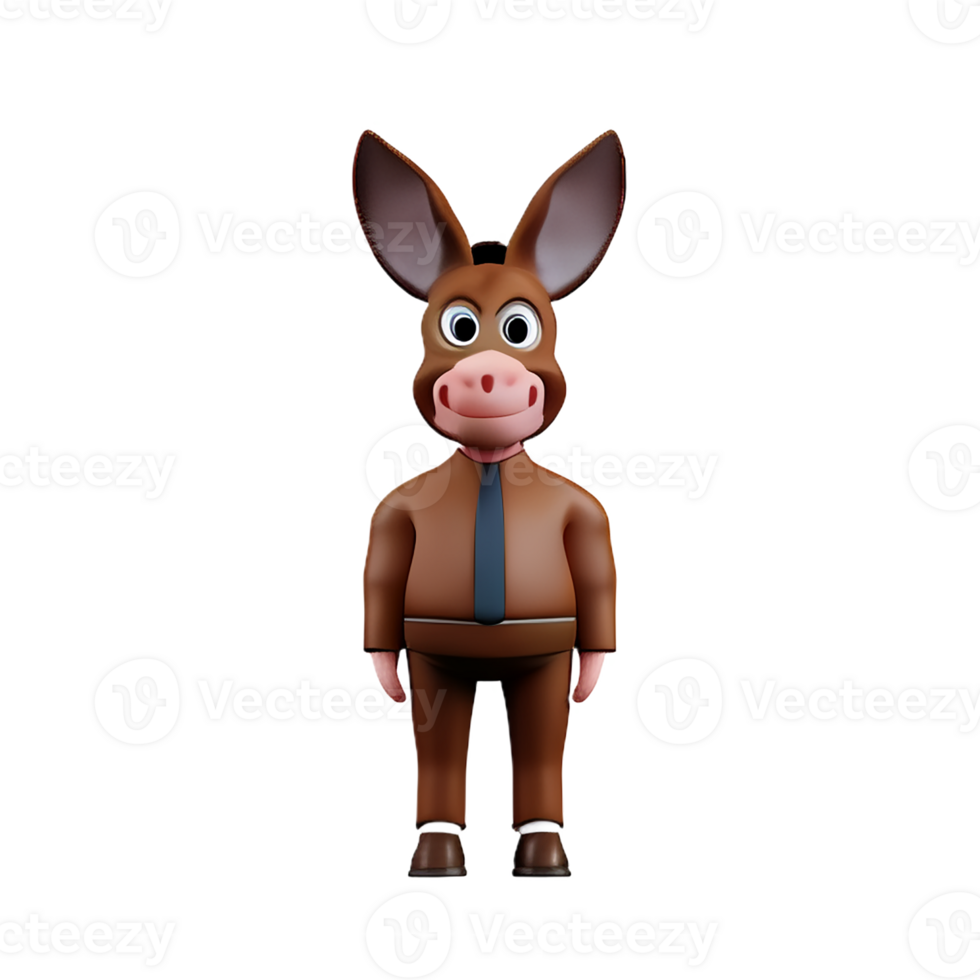 donkey 3d rendering icon illustration png