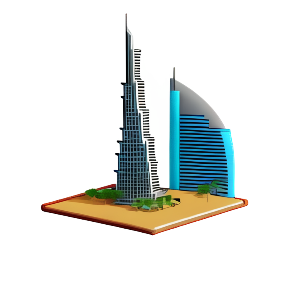 dubai 3d rendering icon illustration png