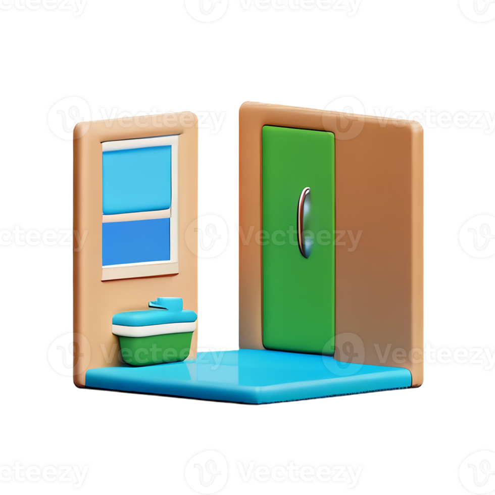 bathroom 3d rendering icon illustration png