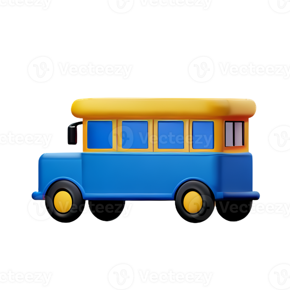 school bus 3d rendering icon illustration png