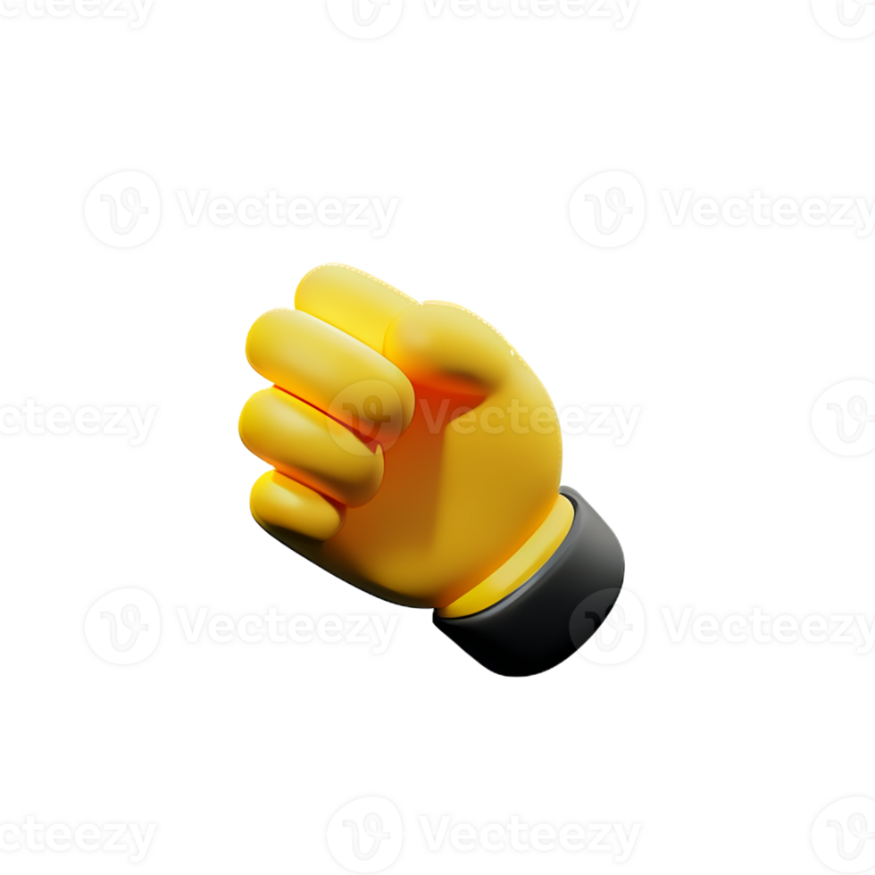 fist 3d rendering icon illustration png
