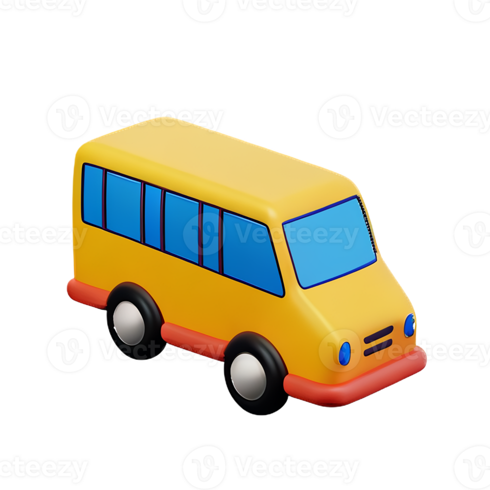 school bus 3d rendering icon illustration png