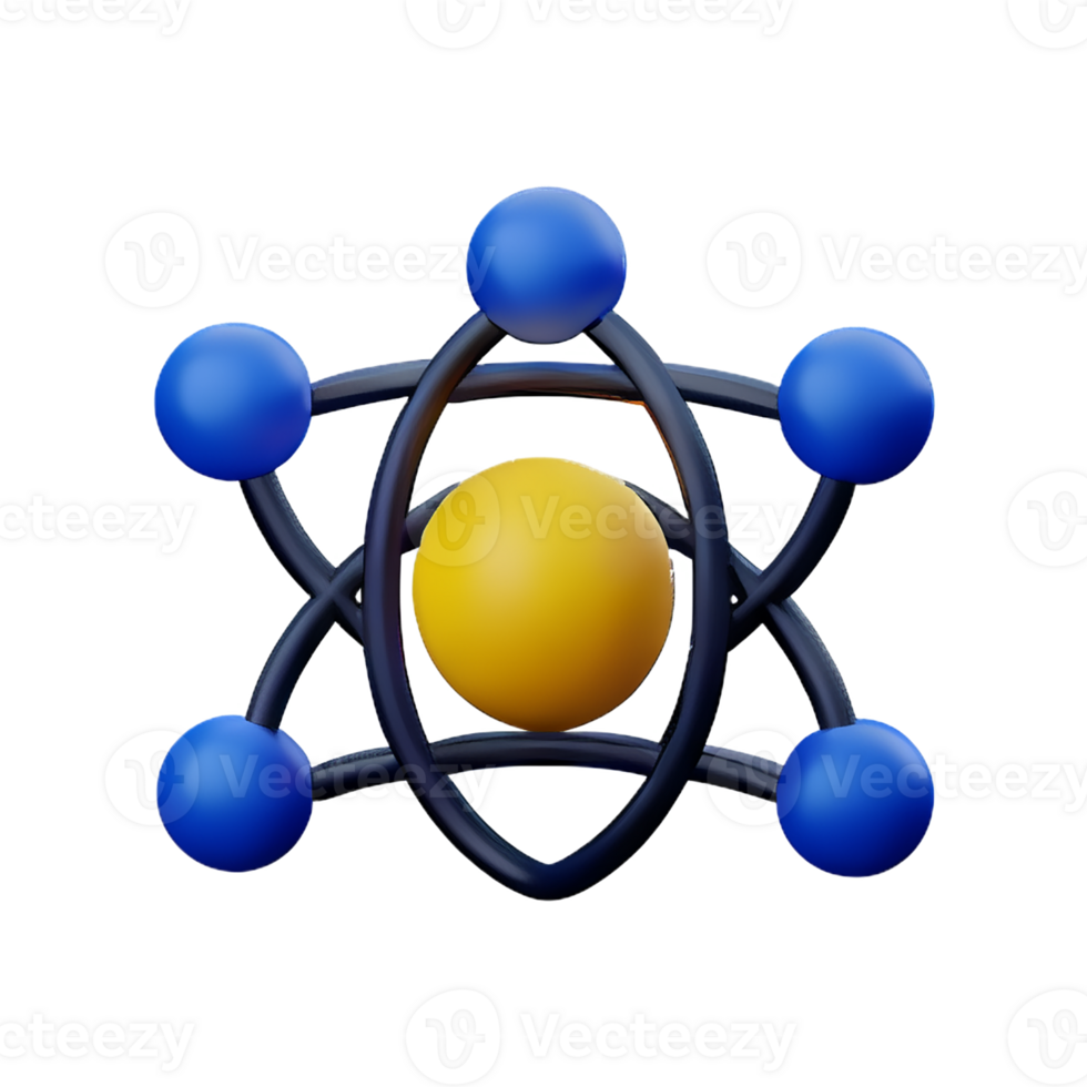 atom 3d rendering icon illustration png