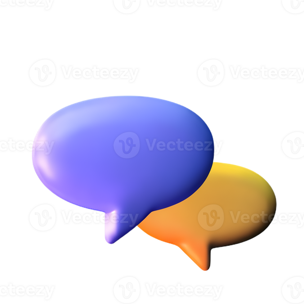 chat bubble 3d rendering icon illustration png