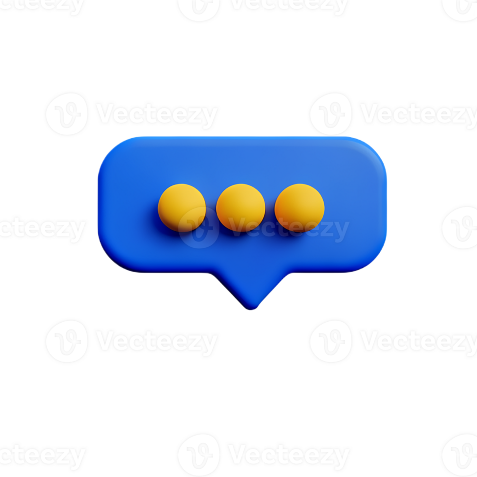 chat bubble 3d rendering icon illustration png