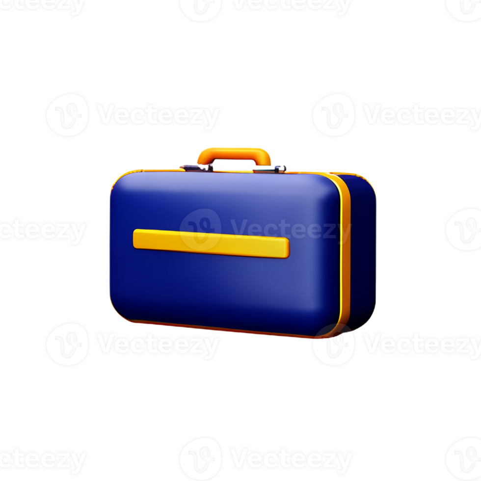 suitcase 3d rendering icon illustration png
