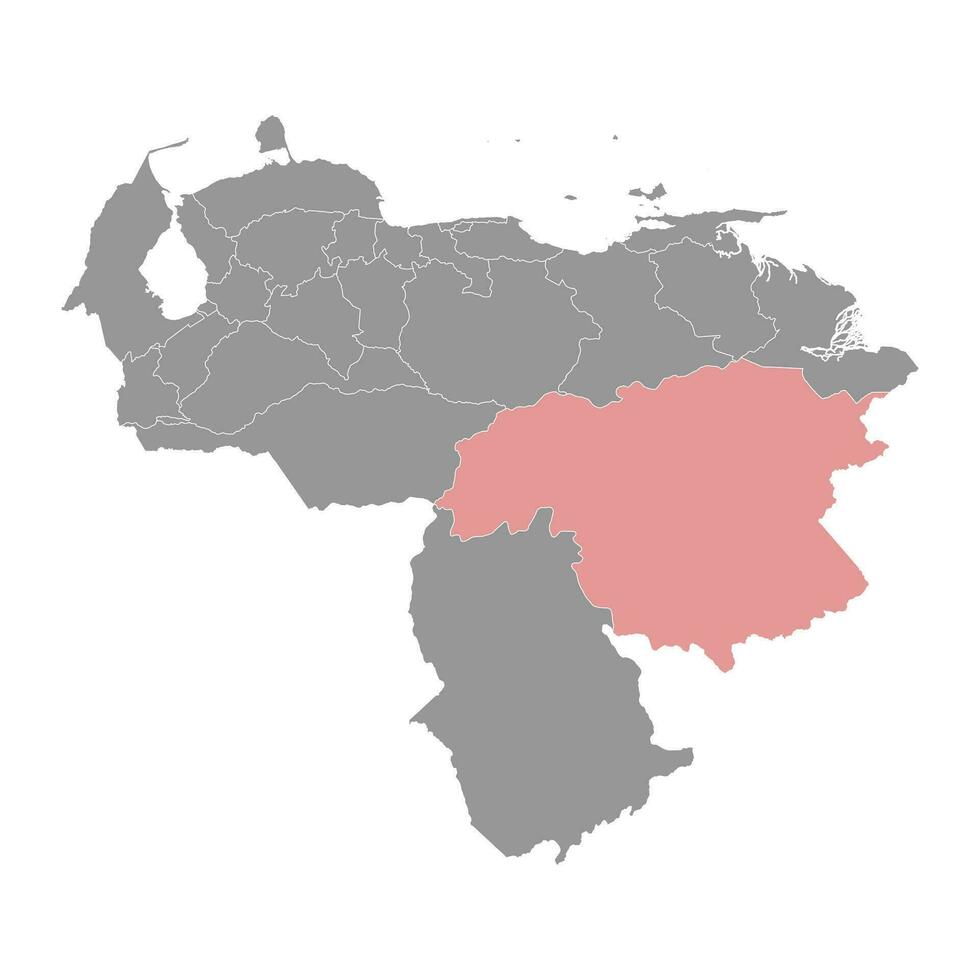 bolívar estado mapa, administrativo división de Venezuela. vector