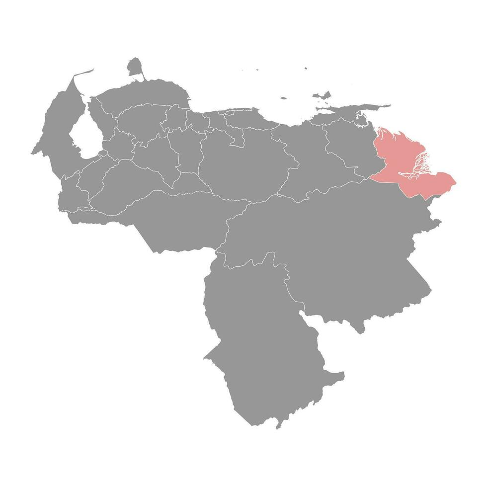 delta amacuro estado mapa, administrativo división de Venezuela. vector